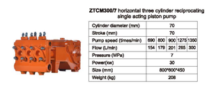 ZTCM300 7 Piston Triplex kualitas tinggi pompa lumpur kecil diproduksi dengan komponen inti roda gigi Motor mesin - Product Image 4