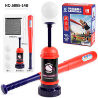 Ensemble de machine à lancer de baseball réglable pour enfants, pour entraînement individuel au frappeur avec batte, 3 balles, sac de rangement, pratique en extérieur