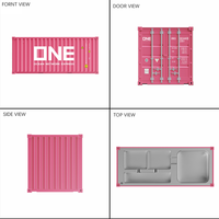 Cadeau de bureau créatif personnalisé 1:30 conteneur d'expédition modèle porte-stylo pour la promotion de bureau porte-crayon vase porte-stylo en plastique avec logo
