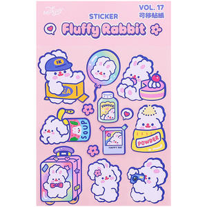 Cute Cartoon bunny animal cartoon stickers doodle stickers e paper cartoon adesivi fai da te 228*152mm - Product Image 1