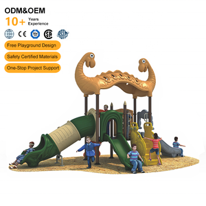 Ensemble de jeux d'extérieur commercial en plastique pour enfants, avec toboggan, sur le thème du zoo, pour écoles, aires de jeux, parcs et garderies, pour l'éveil STEM - Product Image 1