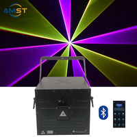 Lampu Laser LED RGB, 5W RGB LED Laser lampu DMX512 IP20 tubuh besi merah hijau biru pencahayaan panggung untuk pesta Disco liburan pernikahan Beam Scan