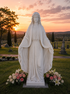 Estatua tradicional de Jesús de granito tamaño real, escultura de mármol blanco con 2 años de garantía para cementerio - Product Image 5