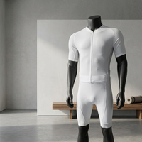 Traje de Ciclismo de Triatlón Unisex de Talla Grande, Transpirable, con Corte Láser, Sin Mangas/Manga Corta/Manga Larga, Cierre Completo, Personalizable, con Acolchado de Gel