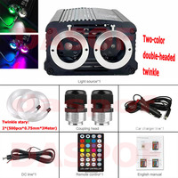 Kit d'éclairage à fibre optique 32W IP65 LED 1000 pièces 0,75 mm bicolore double tête en alliage d'aluminium 12V avec télécommande/application, léger