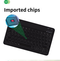 Profesional Cina Produsen Lampu Latar Mini Bluetooths Nirkabel Keyboard untuk Tablet