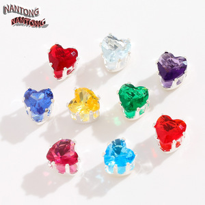 Heart Shaped 925 Silver <b>Crystal</b> Rhinestone Claw Setting DIY Jewelry Accessories For Bracelet Necklace Unisex Cute Everyday Wear - Product Image 4