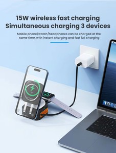 Nuevo Cargador Inalámbrico Rápido 3 en 1 Plegable de 15W, Soporte Magnético para Teléfono, Auriculares y Reloj para iPhone - Product Image 5