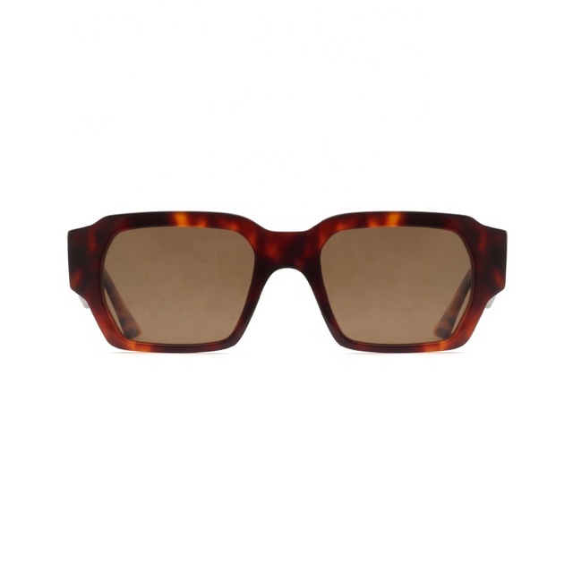 Hot Sale Fashion Branded Bevel Design Square Men Thick UV400 Polarized Light Weight Anti-Radiation Acetate Sunglasses