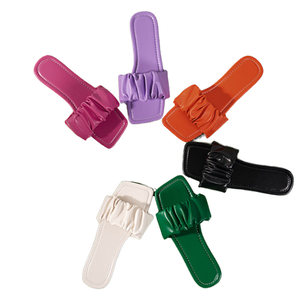 Mules à bout ouvert pour femmes, printemps-été, coussin d'air souple, design fantaisie à bout carré, cuir PU, pieds nus, talon épais, hauteur accrue - Product Image 1