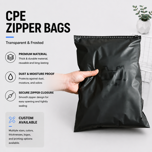 ถุงซิปใสสีดำแบบด้าน, ถุงบรรจุภัณฑ์แบบปิดผนึกเอง CPE, ถุงพลาสติกบรรจุภัณฑ์สำหรับชุดชั้นในแบบด้าน, แบบกำหนดเองได้ - Product Image 1