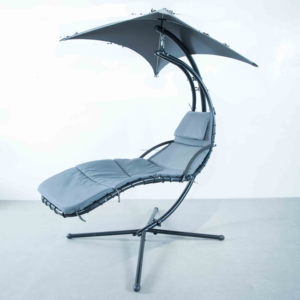 Tumbona flotante Chaise Canopy Columpio Silla de salón Hamaca Colgante al aire libre Chaise de acero curvo Silla de salón Columpio - Product Image 1