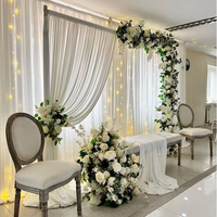 Support de toile de fond de mariage télescopique robuste, système de tuyau et de drapé-doubles barres transversales