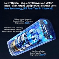 Nouveau compresseur d'air portable 12V avec manomètre numérique, gonfleur de pneus à arrêt automatique, moniteur de pression des pneus, matériau ABS, mini