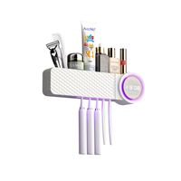 Suporte de escova de dentes multifuncional, conector em led uv, desinfetante de escova de dentes, acessórios para banheiros