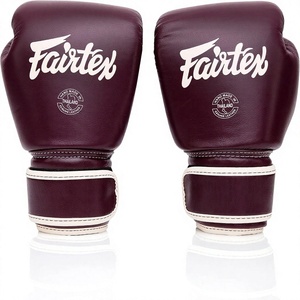 ถุงมือชกมวย Fairtex Burgundy หนังวัวแท้ แบบติดตีนตุ๊กแก ปิดนิ้วเต็มรูปแบบ สำหรับผู้ใหญ่ ฝึกซ้อมศิลปะการต่อสู้ ขายส่ง - Product Image 2