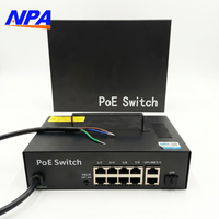 Switch PoE Industrial con IA, 8 Puertos Gigabit 1000Mbps RJ45, IP66 Resistente a la Lluvia, Metálico para Exteriores, IEEE 802.3af/at, Plug&Play, Red Inteligente QoS