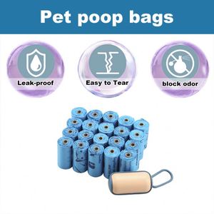 Sacs à déchets pour animaux de compagnie biodégradables écologiques, sacs à excréments pour chiens bleus, fabriqués avec logo personnalisé - Product Image 6