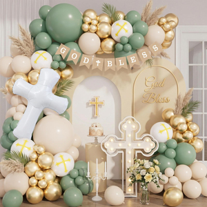 Kit de Guirnalda de <span class=keywords><strong>Globos</strong></span> Cruzados en Dorado Blanco y Verde Arena, 152 Piezas, para Decoración de Fiestas Temáticas de Pascua, Cumpleaños, Bodas y Bautizos - Product Image 1