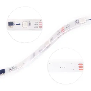 แถบไฟพิกเซล RGB WS2811 SMD5050 12V 30LEDs/M วัตต์/เมตรมอนสเตอร์10MM ไฟแถบ LED สมาร์ทหลากสีแบบยืดหยุ่นสำหรับใช้ในอาคาร - Product Image 2
