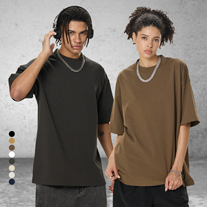 เสื้อยืดผ้าฝ้ายบ็อกซี่หรูหราสำหรับผู้ชายผ้าถักแบบ100% - Product Image 4