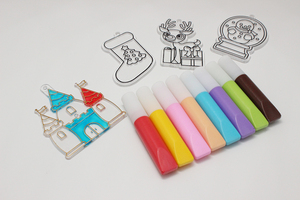 Atacado Personalizar Padrão DIY Pendurado Janela Arte Suncatcher Expressões Criativas das Crianças Desenho Brinquedo Janela Pintura - Product Image 3