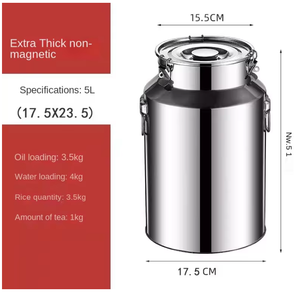 Réservoir de stockage d'huile scellé en acier inoxydable 304 de qualité alimentaire, 15L/20L/28L/35L/42L/48L, pour bulles de vin, thé, lait, huile comestible, baril vide - Product Image 6