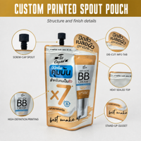 Pochette souple personnalisée de 500 ml avec bec verseur pour emballage, laminée mate, pour recharge de liquides, étanche à l'humidité