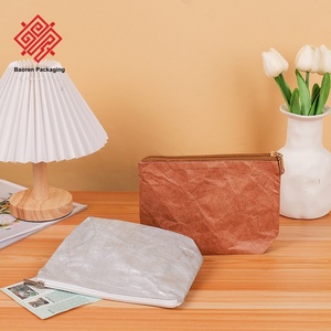 Baoren Tyvek DuPont Sacs à fermeture éclair en papier Impression de logo personnalisé Sacs en papier kraft lavables et résistants à la déchirure Sac à main imperméable à l'eau - Product Image 2