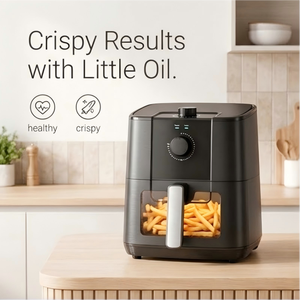 Nueva Freidora de Aire Eléctrica de 5.4L, 1350W, 8 Menús Preestablecidos, 360 °   Horno Freidora de Aire Caliente con Ventana Visible y Superficie Antiadherente para Cocina Doméstica - Product Image 4