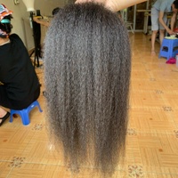 Cabello humano virgen de 13x4 sin procesar, cabello Natural rizado con encaje Frontal, Color negro, el mejor precio
