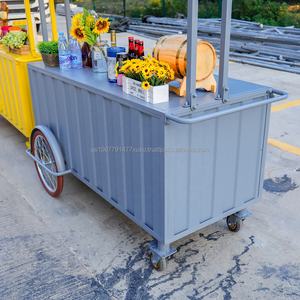 Stand de nourriture de rue en acier portable, chariot de marché mobile, stand d'exposition de collations en plein air, boutique commerciale, chariot à main, chariot de vente de bonbons - Product Image 4