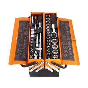 고품질 하드웨어 도구 상자 세트 85 조각 금속 상자 가정용 자동차 수리 도구 래칫 렌치 플라이어 세트
