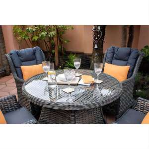 Miami Lawn Classics Juego de comedor redondo de ratán para 4 personas Marrón Moderno Balcón Muebles Ocio <span class=keywords><strong>Terraza</strong></span> Patio Silla exterior para cafetería - Product Image 6