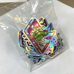 <b>One</b> Print Custom Irregular Die-Cut Stickers With Hot Stamping And UV Coating For Luggage Mugs <b>Books</b> Decorations - Product Image 1