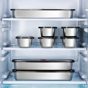 Stainless Steel Freshness Box with Lid Bacon Tray Suitable for Storing Meat Fruits Vegetables and Breakfast Items - Product Image 3