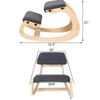Une chaise de genou Ergo berçante et une chaise de bureau en bois conçues pour l'étude du bureau à domicile et le soutien de la chaise de posture