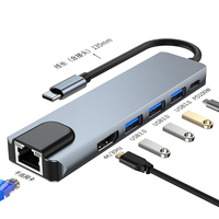 Base de Conexión USB C 6 en 1 SYONG, Hub USB C con Monitor Dual Revodok 206, Base USB-C para Computadoras Portátiles Thinkpad, HP, Dell y Más