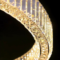 Lustre de plafond en cristal K9 moderne et luxueux pour hall d'hôtel, villa, salon, loft, escalier, lustre rond en forme d'anneau, luminaire suspendu