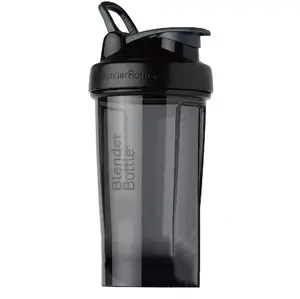 Garrafa plástica livre BPA para agitador de proteínas de academia, garrafa agitadora de água para treino fitness com logotipo personalizado e bola misturadora