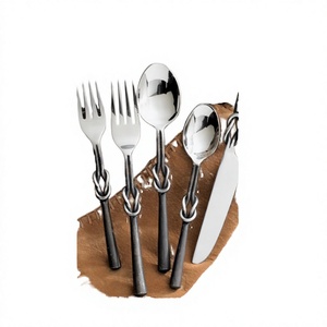 Japanese Retro Style Stainless Steel Western Tableware Vintage Steak Knife Mirror Polish Golden Fork <b>Set</b> Hotel Party Use - Product Image 1