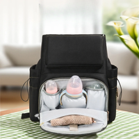 Sac à dos à langer Oxford imperméable avec attaches pour poussette, poches isothermes, grande capacité, sac de voyage portable pour bébé pour les sorties