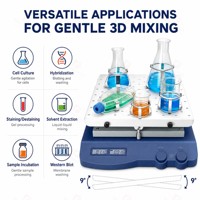 Agitateur de laboratoire professionnel à double écran LCD précis, 3D, capacité de charge de 10 kg, 70 tr/min, angle d'inclinaison de 9 degrés