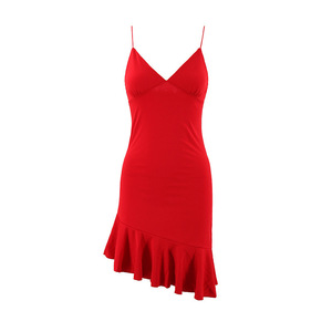 Robe Courte d'Été <span class=keywords><strong>2024</strong></span> pour Femmes, Style Européen et Américain, Couleur Unie, Décolleté en V, Bretelles Fines, Dos Nu et Volants Sexy - Product Image 6