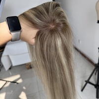 Topper pour cheveux 2,25 x 11,5 pouces, avec fixation, en PU, entièrement en dentelle, noué à la main, couvre-chignon, patchs capillaires