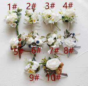 All'ingrosso sposa sposo matrimonio ballo di fine anno di simulazione fiore artificiale serie Beige spilla spalla da polso corpetto fiore - Product Image 2