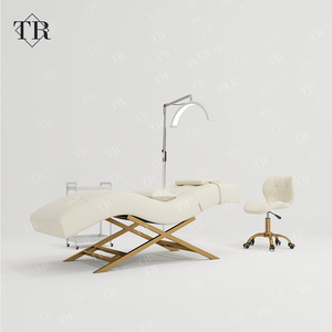 Turri, juego completo de silla de esteticista con cama de pestañas de espuma viscoelástica, cama de pestañas de Spa hidráulica ergonómica curvada de lujo con lámpara de carrito - Product Image 1