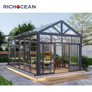 Jardins d'hiver 4 saisons Maison <span class=keywords><strong>de</strong></span> soleil extérieure en aluminium pour véranda en verre transparent Toit plat pour véranda <span class=keywords><strong>murale</strong></span> - Product Image 5