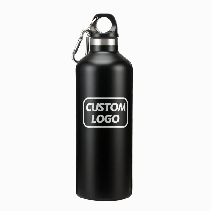 Оптовая продажа 500 мл матовая черная алюминиевая кружка для кемпинга легкая Спортивная бутылка для воды