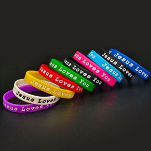 Bracelets en silicone « Jésus t'aime », bracelets en caoutchouc chrétiens motivants, bracelets religieux inspirants, cadeaux d'église - Product Image 4